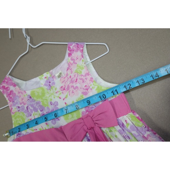 Cherokee Little Girls Vintage Pink and Purple Floral Dress - Size 4T - Picture 4 of 6